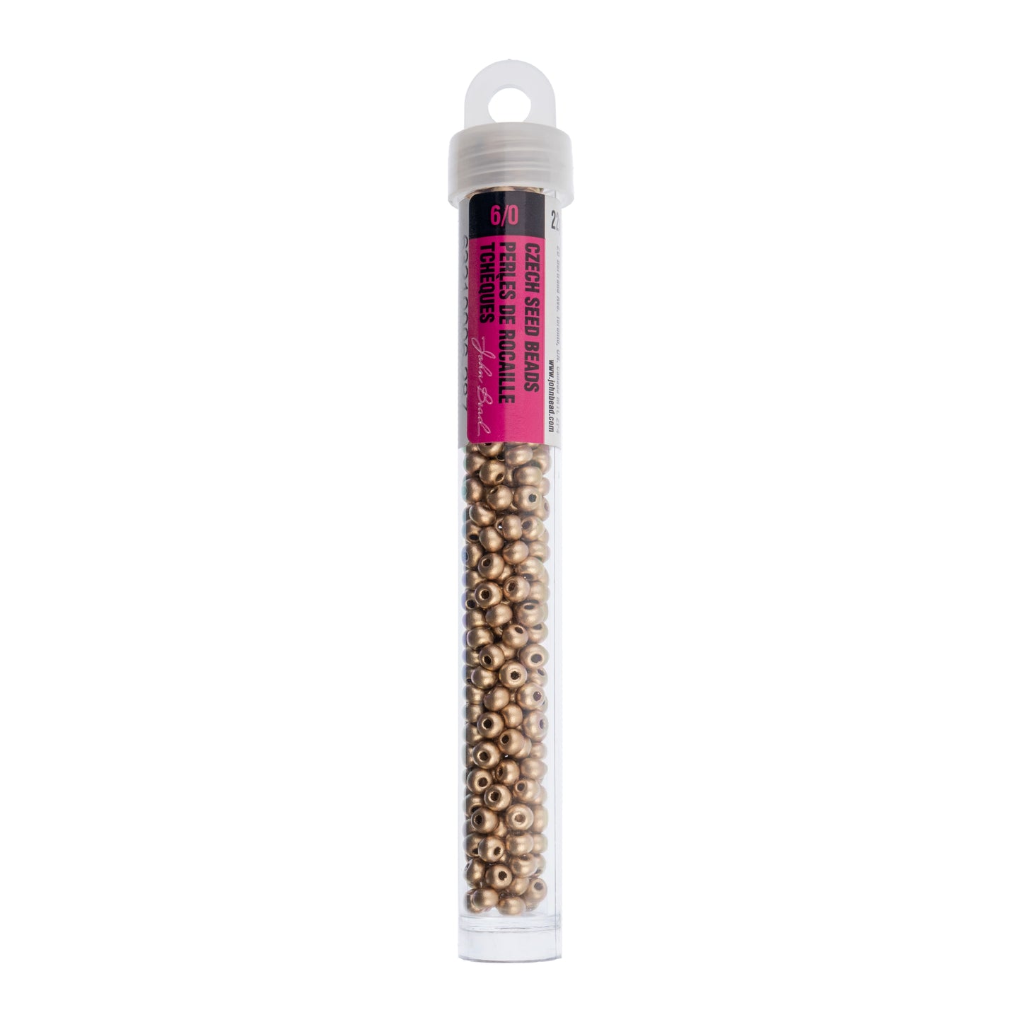 Czech Seed Beads Size 6/0 Matte Gold – Approx. 22g Vial | The Pink Bead Shop Canada