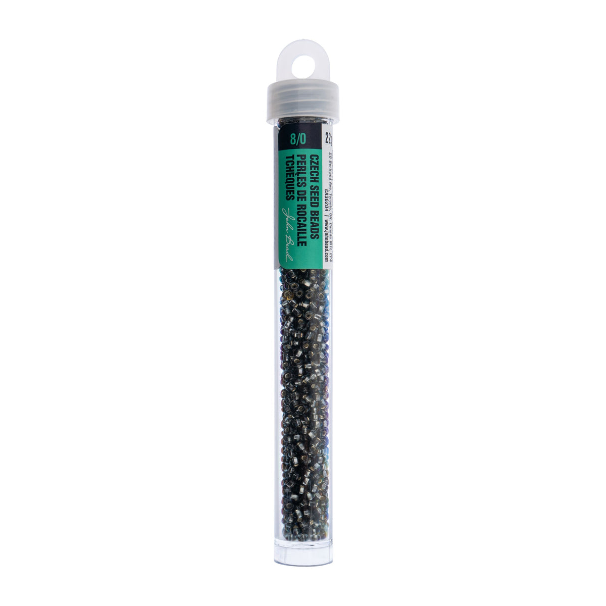 Czech Seed Beads Size 8/0 – S/L Grey – 22g Vial | The Pink Bead Shop Canada