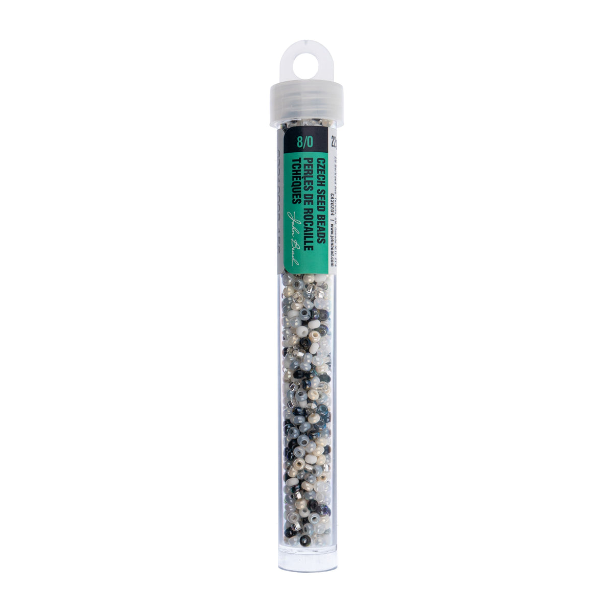 Czech Seed Beads Size 8/0 – Black & White Multi Mix – 22g Vial | The Pink Bead Shop Canada