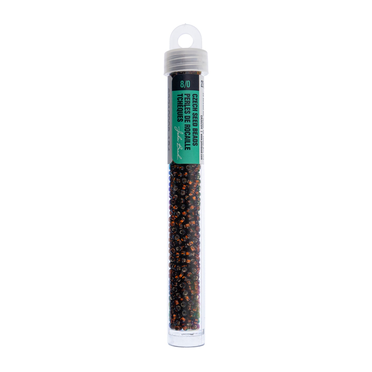 Czech Seed Beads 8/0 Silver Lined Transparent Dark Brown – Approx. 22g Vial | The Pink Bead Shop Canada