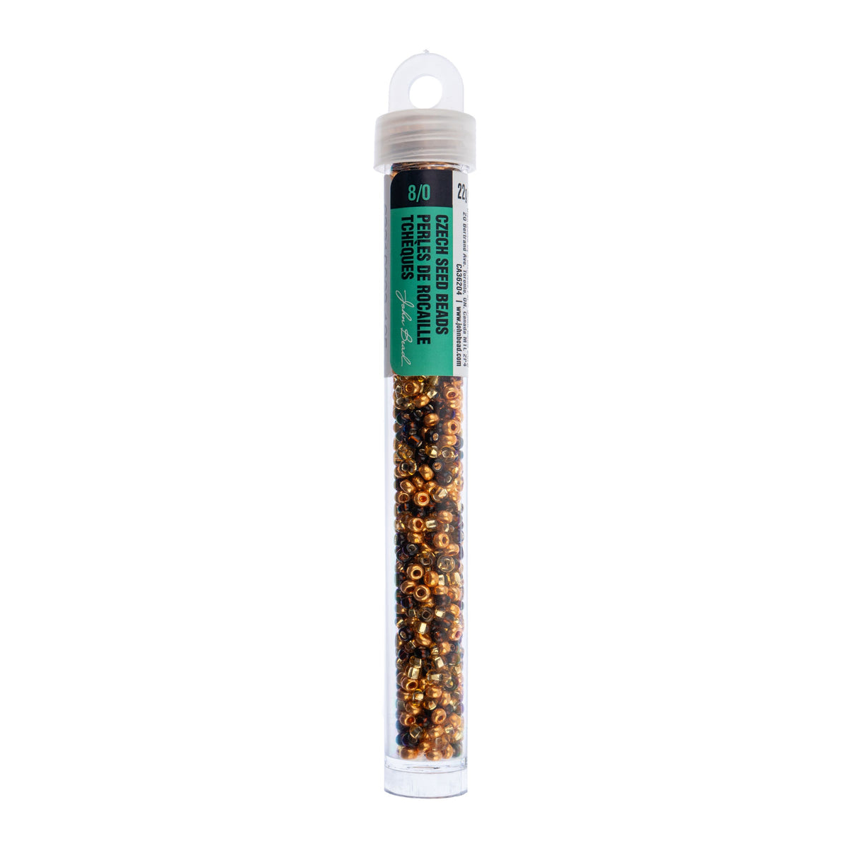 Czech Seed Beads Size 8/0 Royal Topaz Mix – 22g Vial | The Pink Bead Shop Canada