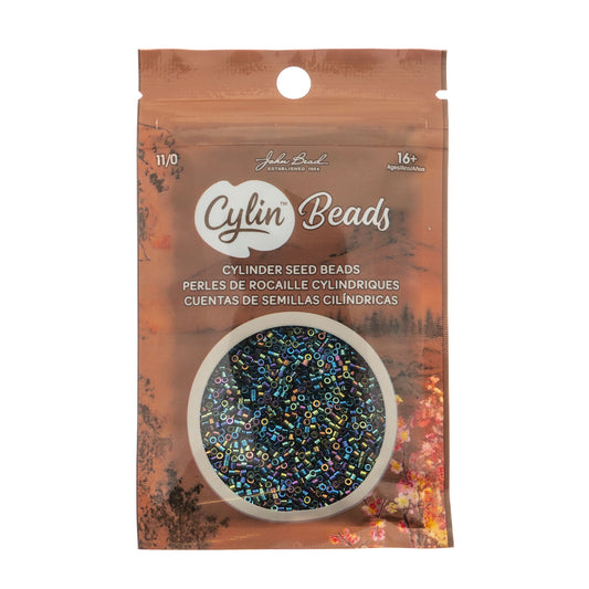 Cylin Beads 11/0 – Black AB (25g Bag) The Pink Bead Shop
