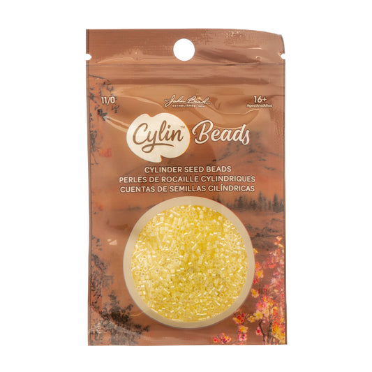 Cylin Beads 11/0 – Pale Yellow Lined (25g Bag) The Pink Bead Shop