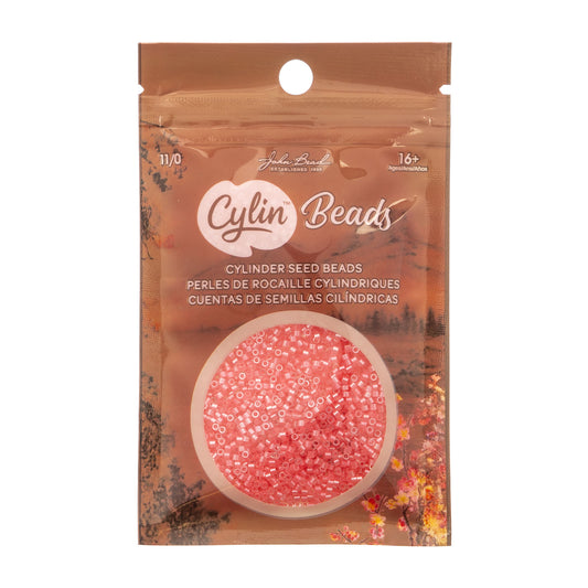 Cylin Beads 11/0 – Rose-Pink AB Lined (25g Bag) The Pink Bead Shop