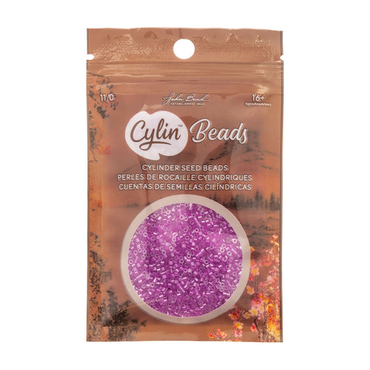 Cylin Beads 11/0 – Orchid Glow AB Lined (25g Bag) The Pink Bead Shop