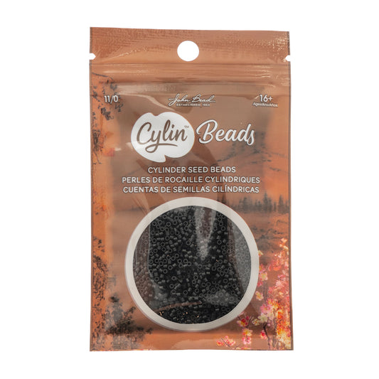 Cylin Beads 11/0 – Black Matte (25g Bag) The Pink Bead Shop