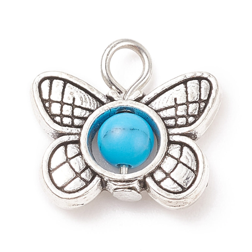 Butterfly Frame Charm 5pc Mixed Colors