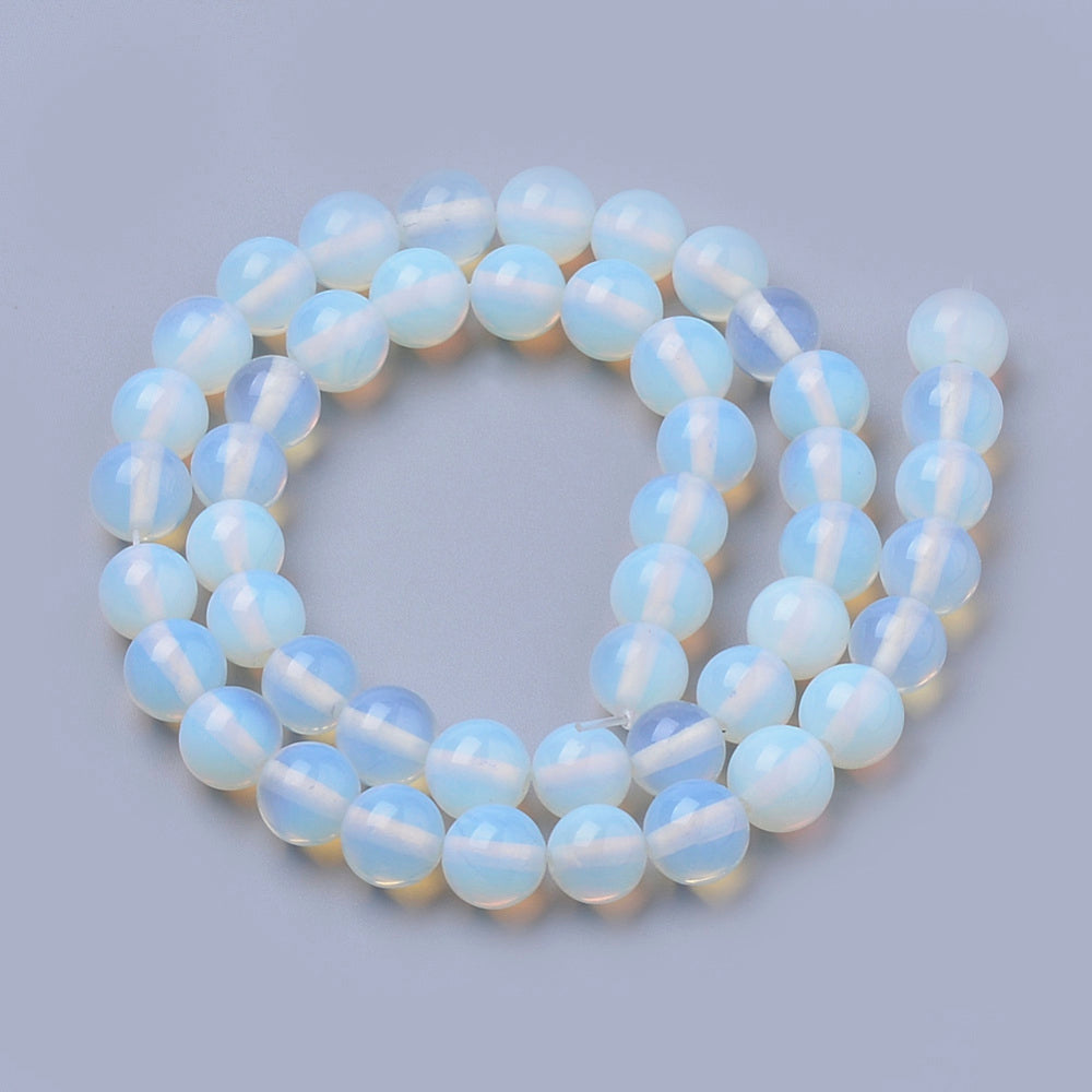 Opalite round bead strands