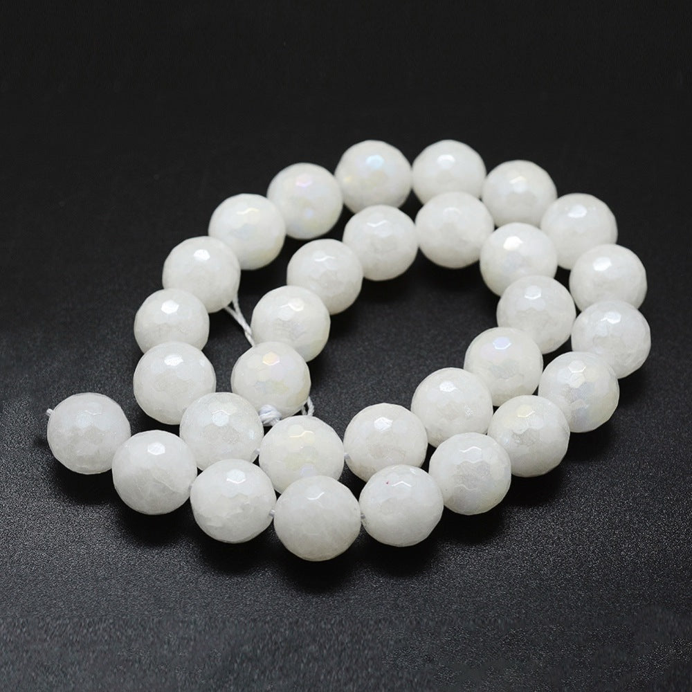 Jade White Electroplated Faceted